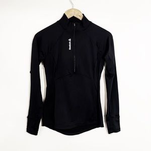 REEBOK Black Running Top Half Zip Size Small